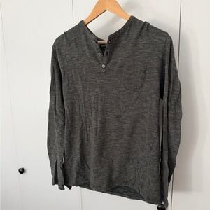 Gray/Green Henley Long Sleeve Shirt